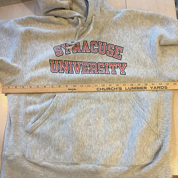 Vintage Gray Syracuse University Heavy Weight Hoodie from 1986 Est Size Large - Picture 7 of 9